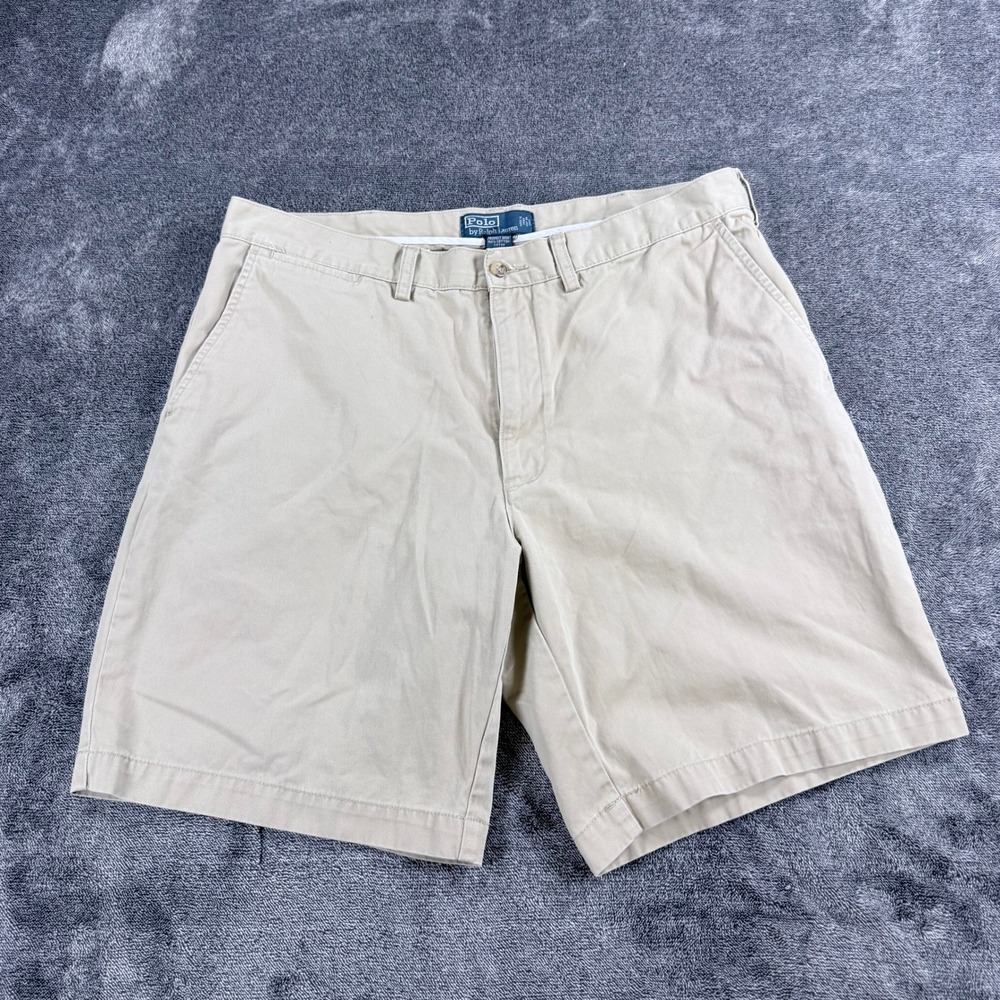 Polo Ralph Lauren Prospect Short Mens 38 Khaki Tan Classic Chino Cotton 9 Inseam